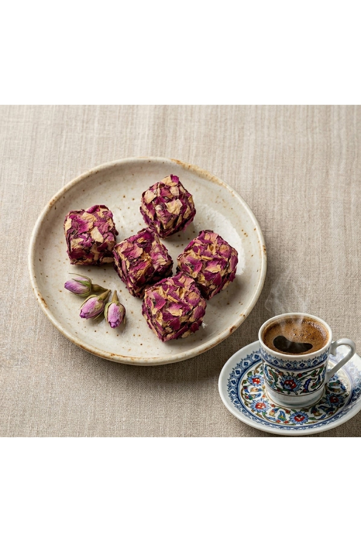 Ertokus Efendi isparta Dried Rose Petal Turkish Delight 250gr Double Roasted 100 Beet Sugar - MALLTURK