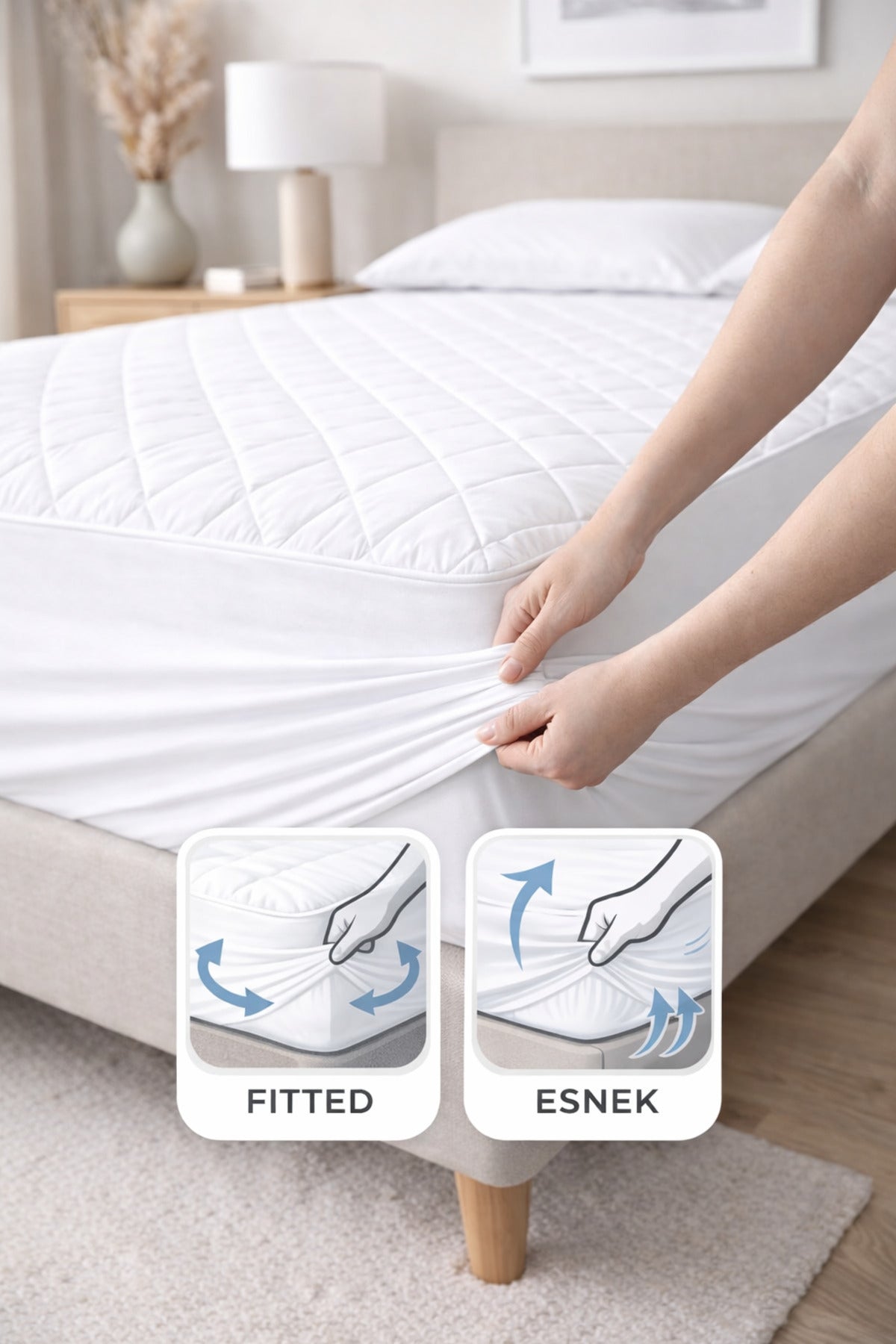 Formeya Adelya Cotton Quilted Fitted Mattress Protector - MALLTURK