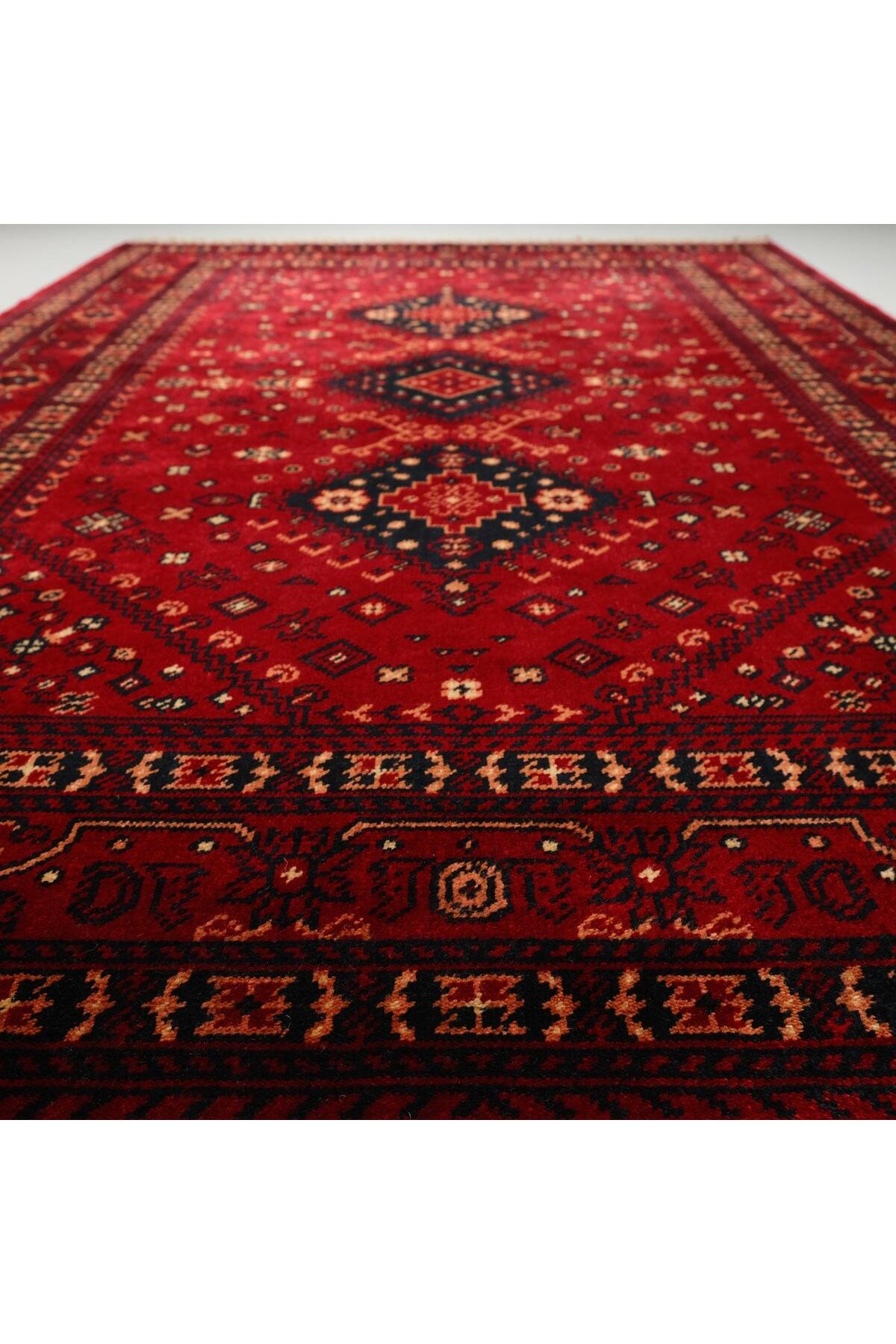 Eko Hali NOSTALGIA Afghan Pattern Machine Woven Carpet - NOSTALGIA 961 Red - MALLTURK