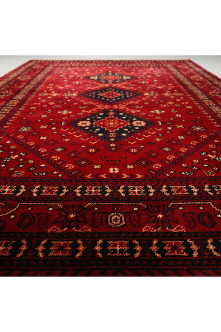 Eko Hali NOSTALGIA Afghan Pattern Machine Woven Carpet - NOSTALGIA 961 Red - MALLTURK