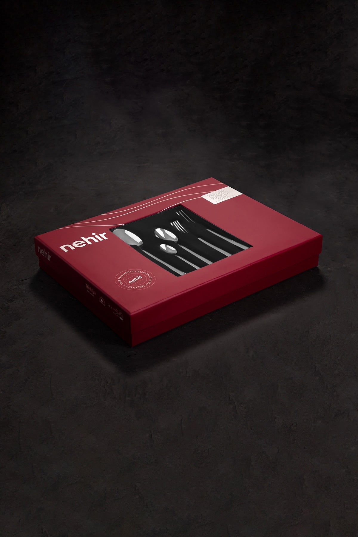 Nehir fiesta Satin 6 Place Setting 30 Piece Boxed Fork Spoon Set - MALLTURK
