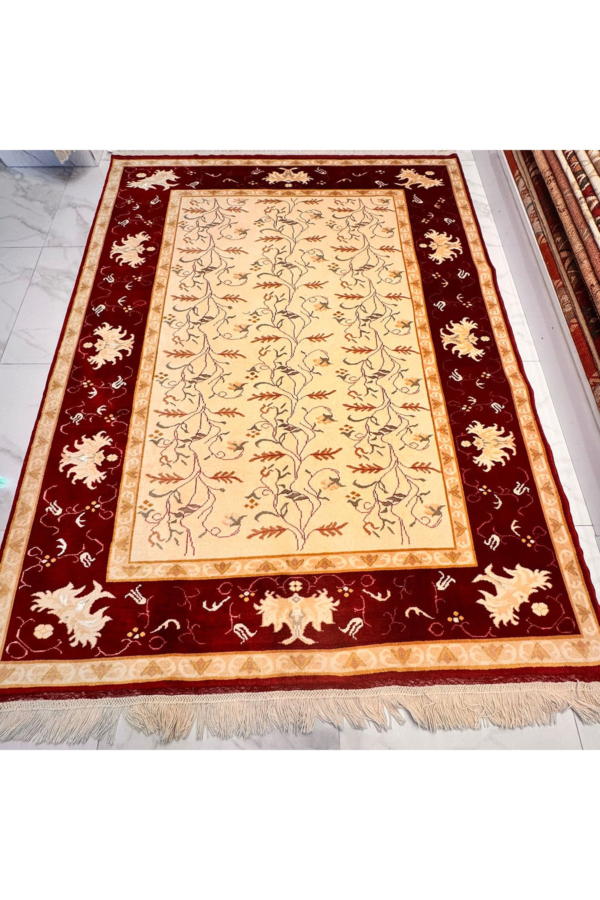 Wool Tezgah Hand-Woven Usak Yoruk Rug (2.19*1.72)