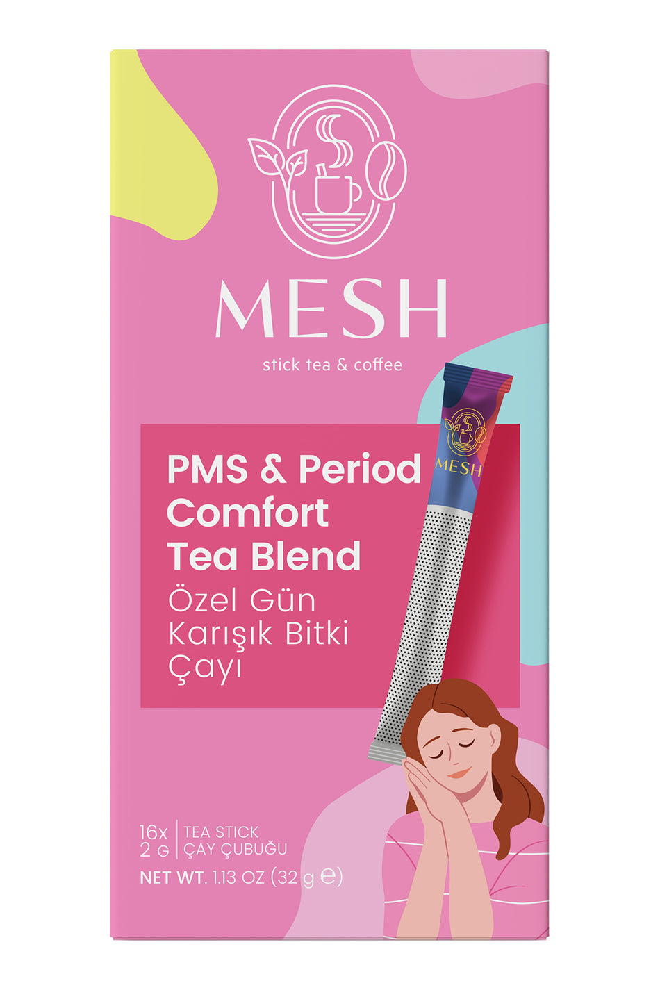Mesh Stick Special Period Tea, PMS Herbal Tea, 16-Pack