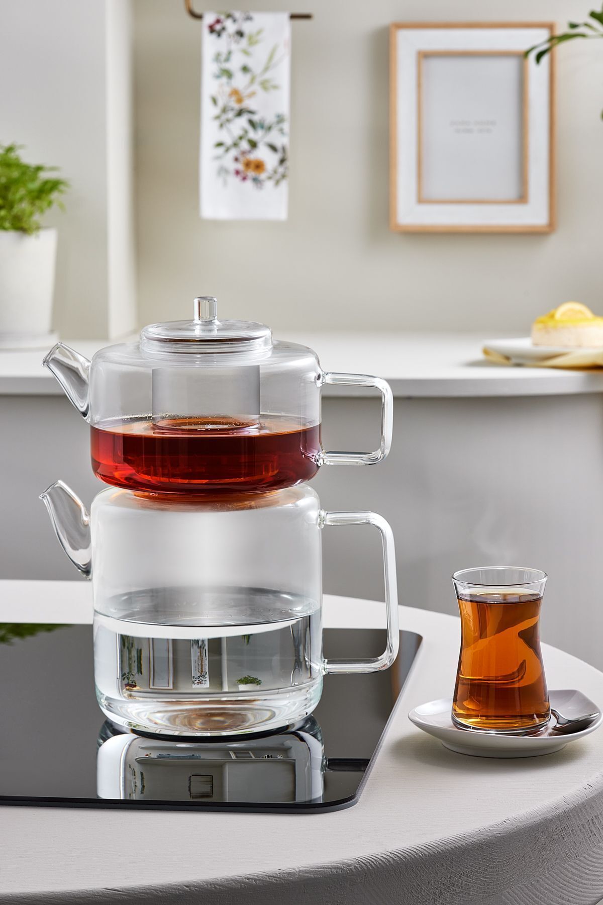 Karaca Flat Borosilicate Glass Midi Teapot - MALLTURK