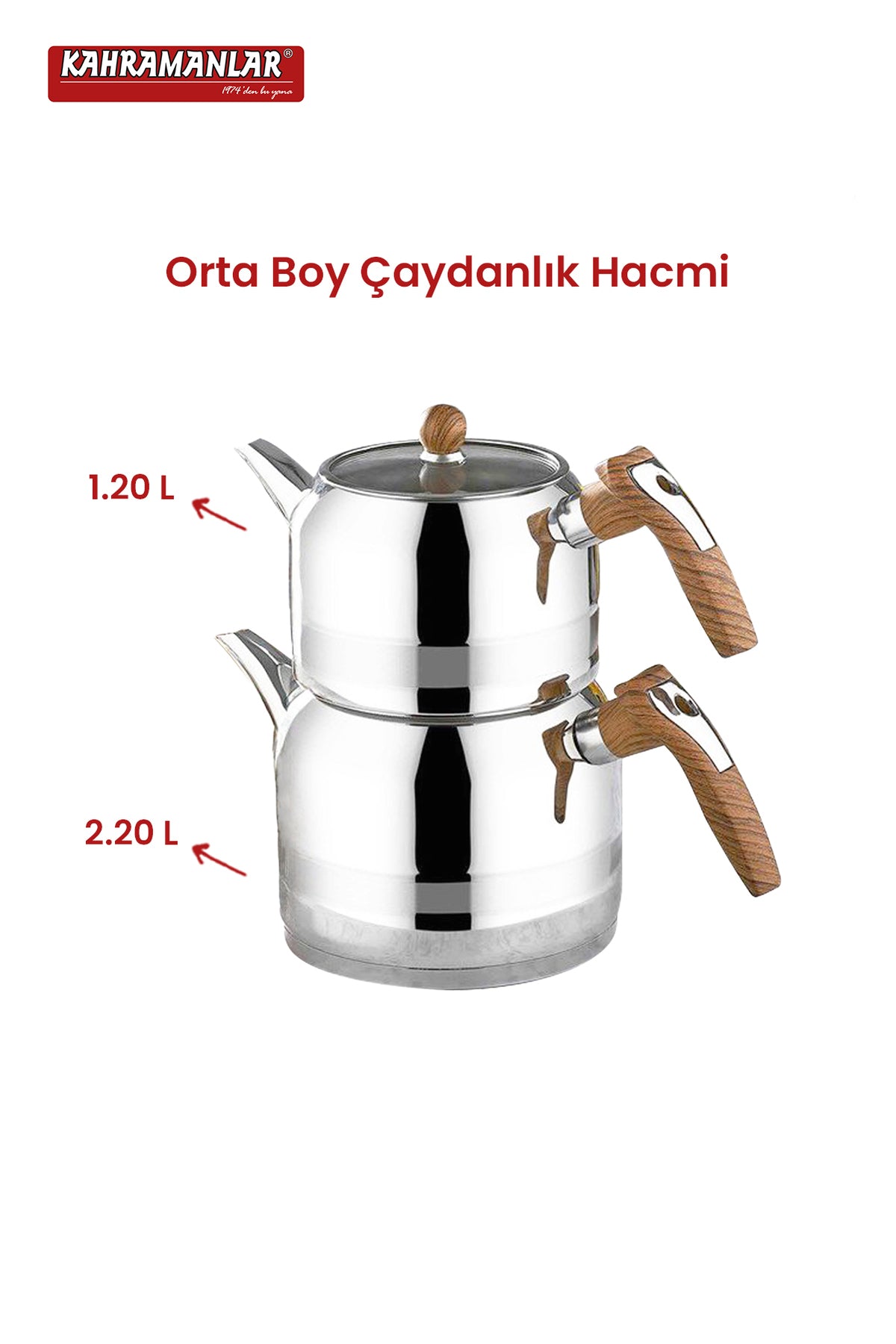 Kahramanlar 1050-a Rain Wooden Teapot, Medium Size - MALLTURK
