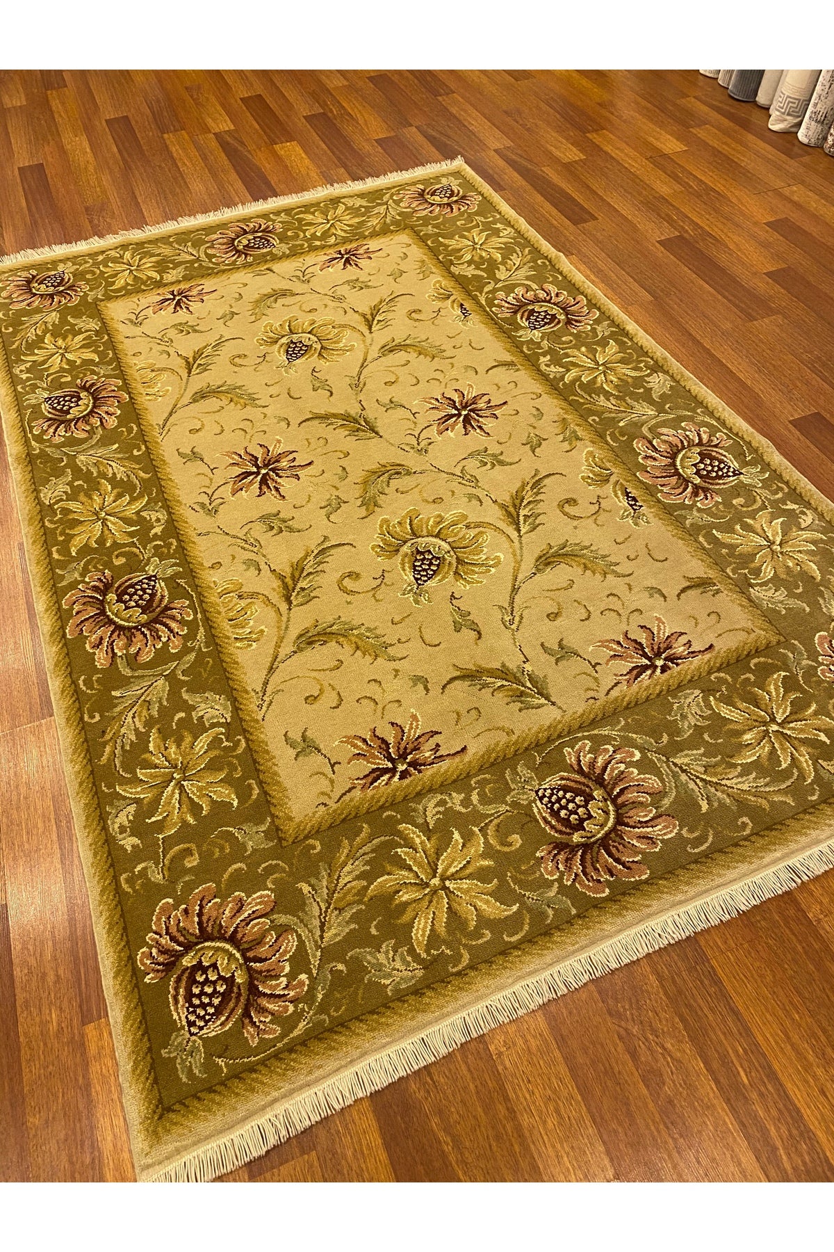 RD RAMAZAN DAG Hand Rug Art Hand-Woven Usak Rug Wool Blend Premium Quality Size 280x183 - MALLTURK