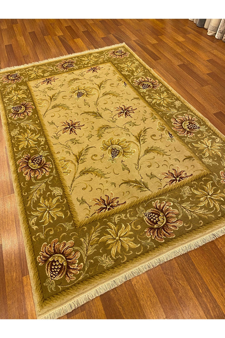 RD RAMAZAN DAG Hand Rug Art Hand-Woven Usak Rug Wool Blend Premium Quality Size 280x183 - MALLTURK