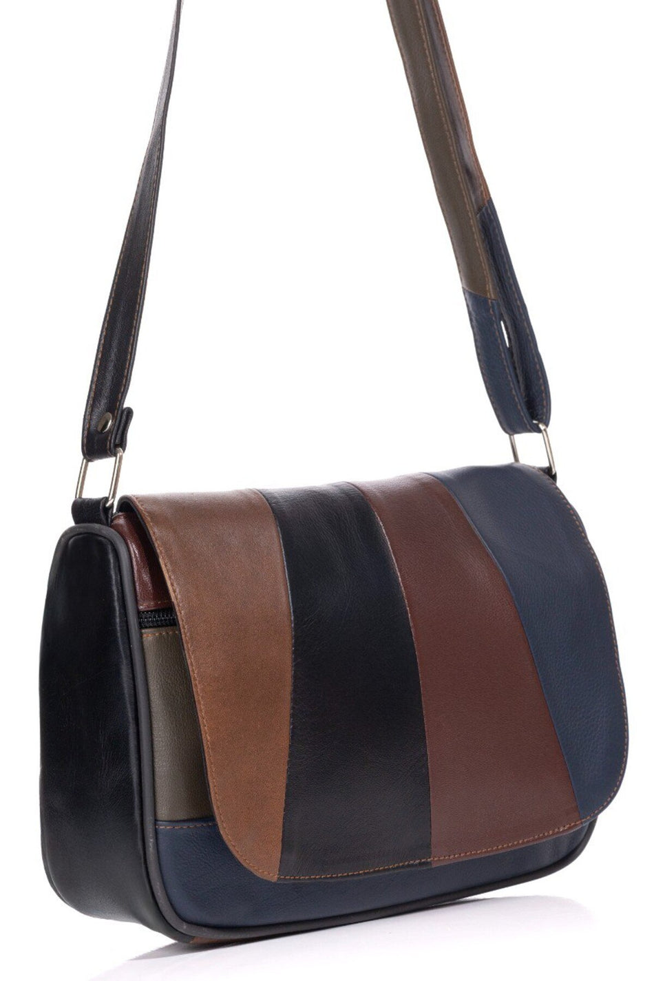 Fubileather Genuine Leather Multi-Pocket Dark Ala Casual Messenger Bag