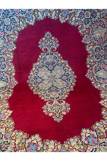 RD RAMAZAN DAG Hand Rug Art Hand-Woven Iranian Kirman Rug 2 El Size 370x276