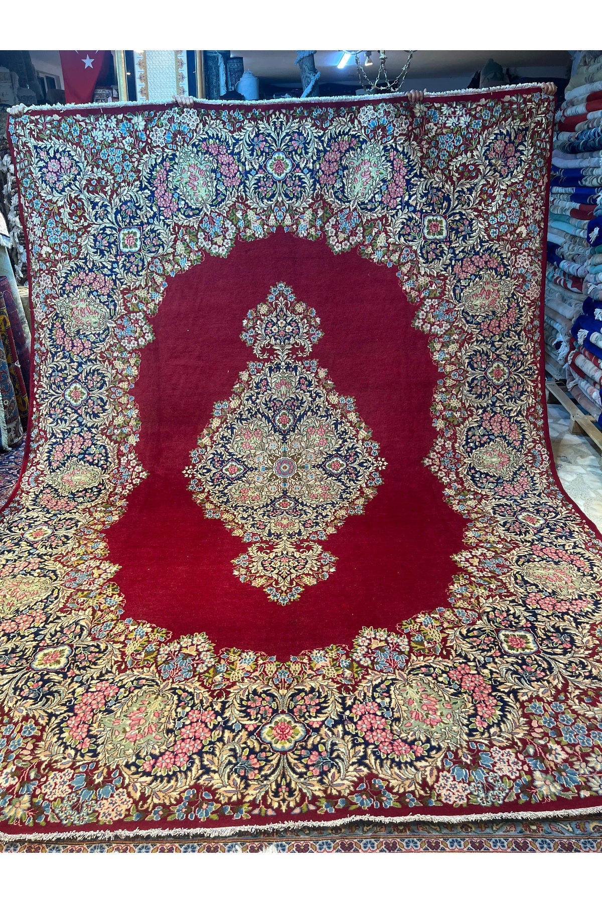 RD RAMAZAN DAG Hand Rug Art Hand-Woven Iranian Kirman Rug 2 El Size 370x276