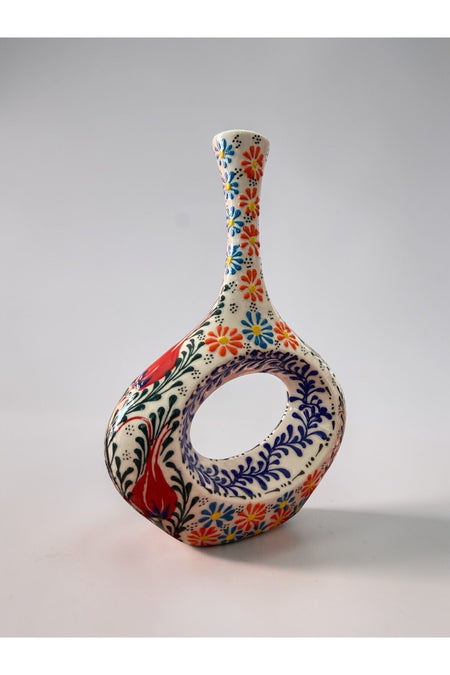 YOOS Handmade 28cm Embossed and Lace Scandinavian Porcelain Vase - MALLTURK