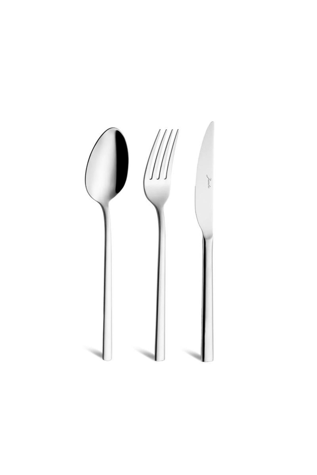 Jumbo 2001 18 Piece 6 Place Setting yemek Flatware Set Steel - MALLTURK