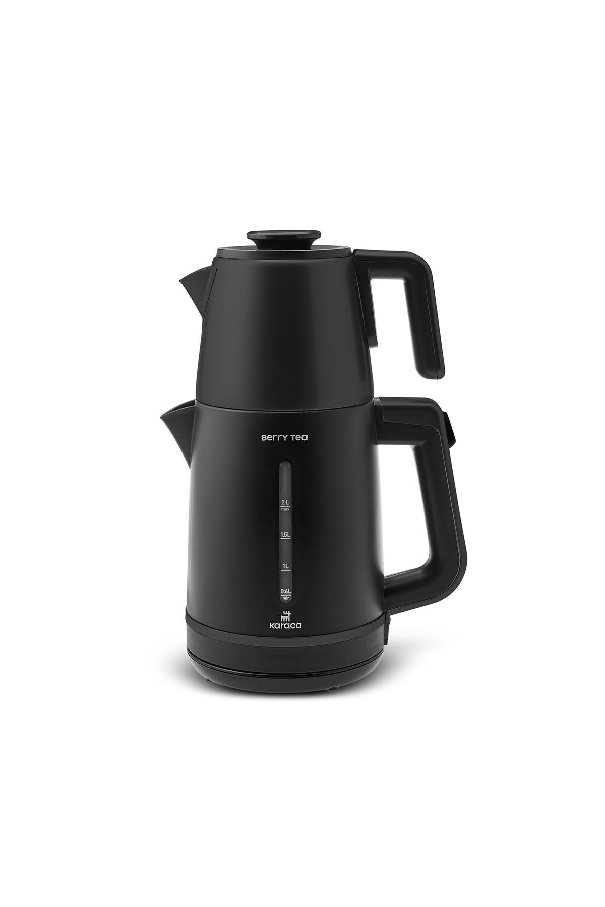 Karaca Berry Tea XL 2 in 1 Stainless Steel Tea Maker and Kettle Shiny Black - MALLTURK