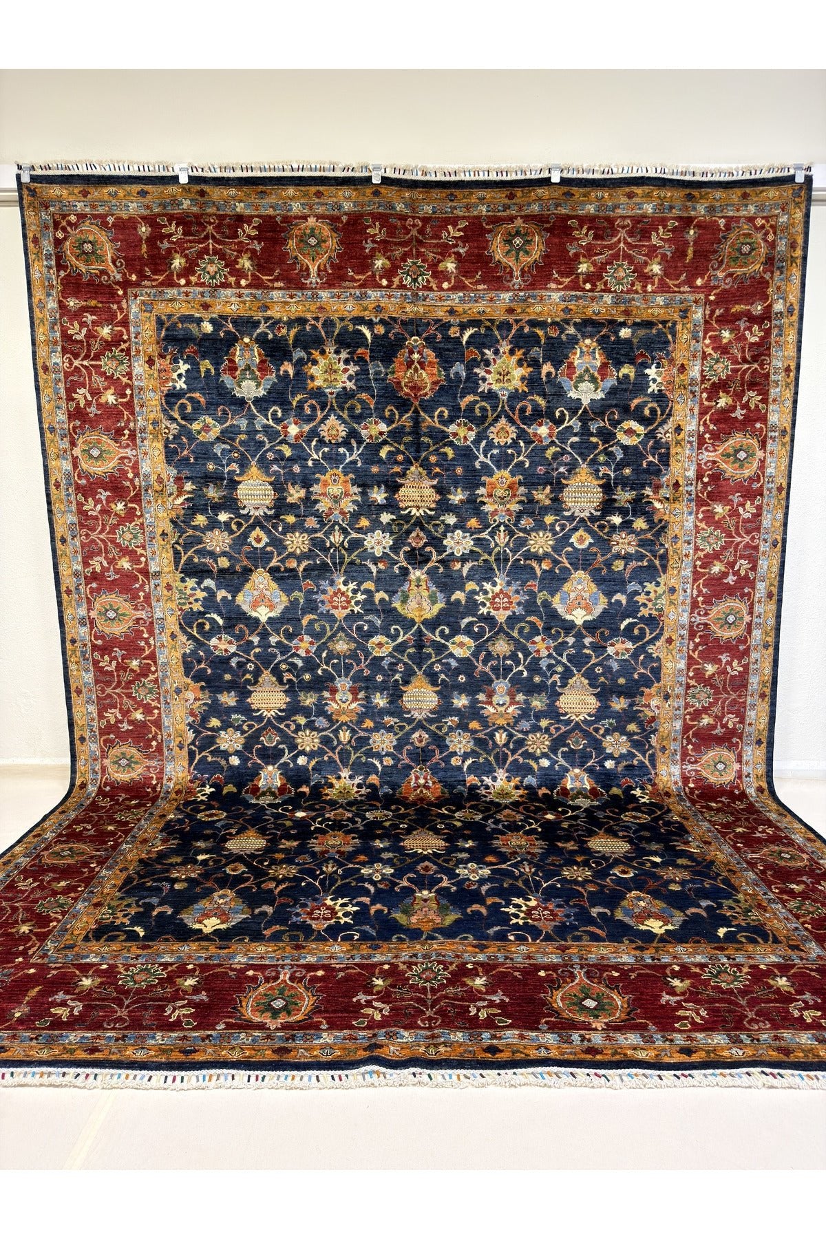 Afgan Rug Hand-Woven Sultani Design 100% Wool Natural Dye Elsanat Eseri - MALLTURK