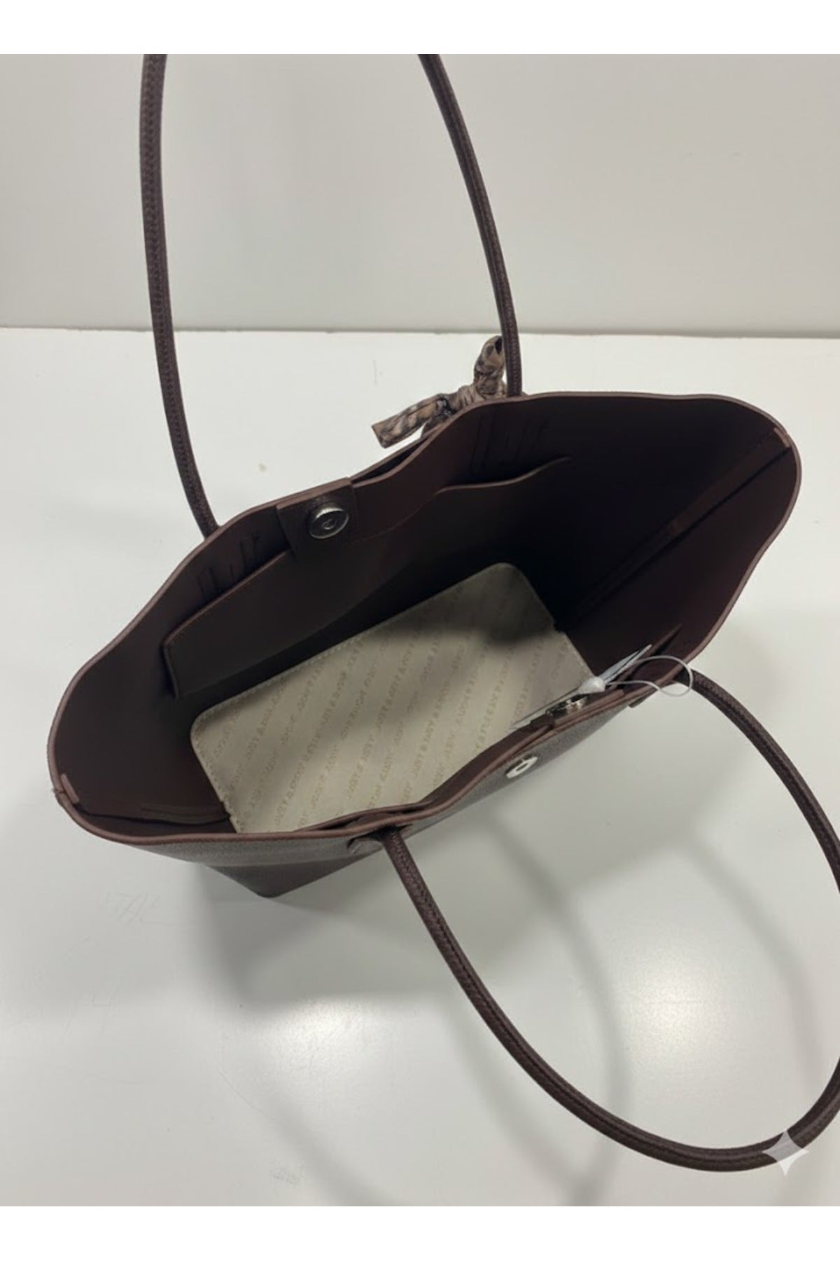 Just Polo Women's Handbag and Clutch Set - Stylish Everyday Bag with Shawl Detail Brown Large Size - MALLTURK