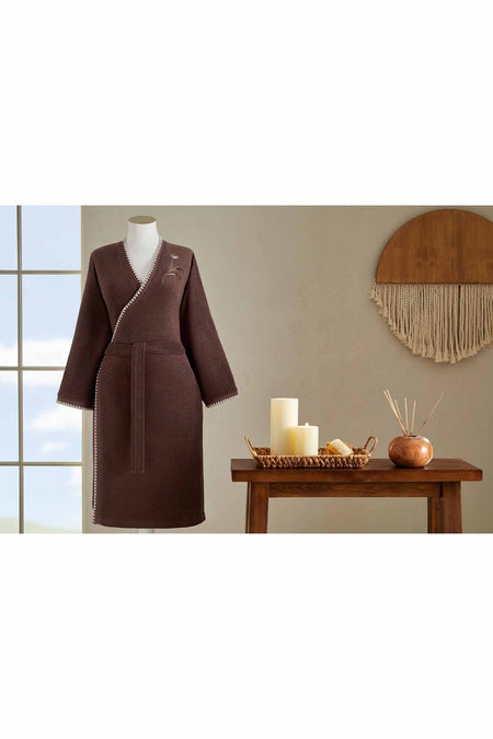Ozdilek Pampas Embroidered Kimono Bathrobe - MALLTURK