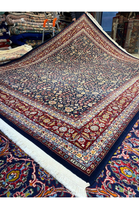 RD RAMAZAN DAG Hand Rug Art Hand-Woven Sumerbank Hereke Rug Signed Seven Mountains Flower Premium Quality Size 330x251 - MALLTURK