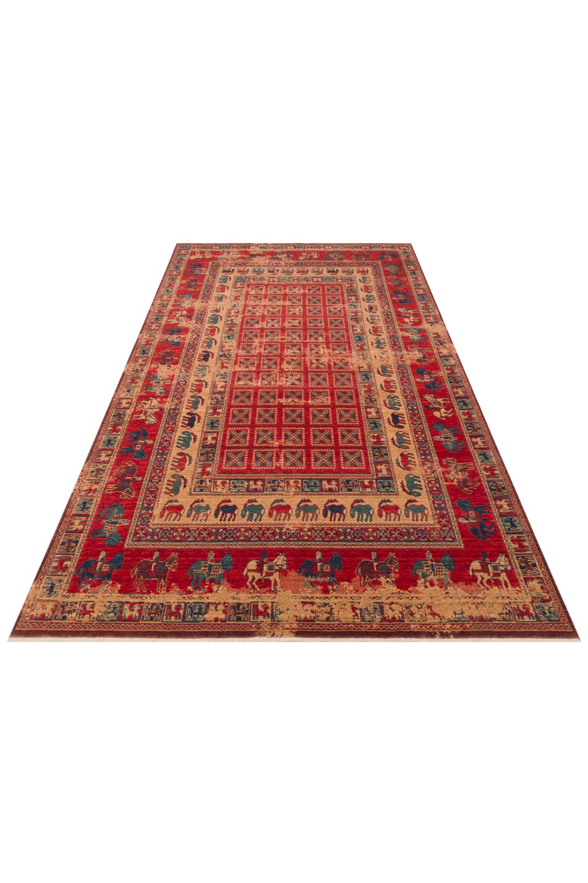Kalesta Rug Rustik 08 Red Natural Wool ile Ozel Tezgahlarda Hand-Woven Teknikleri ile Uretilen Living Room Rug