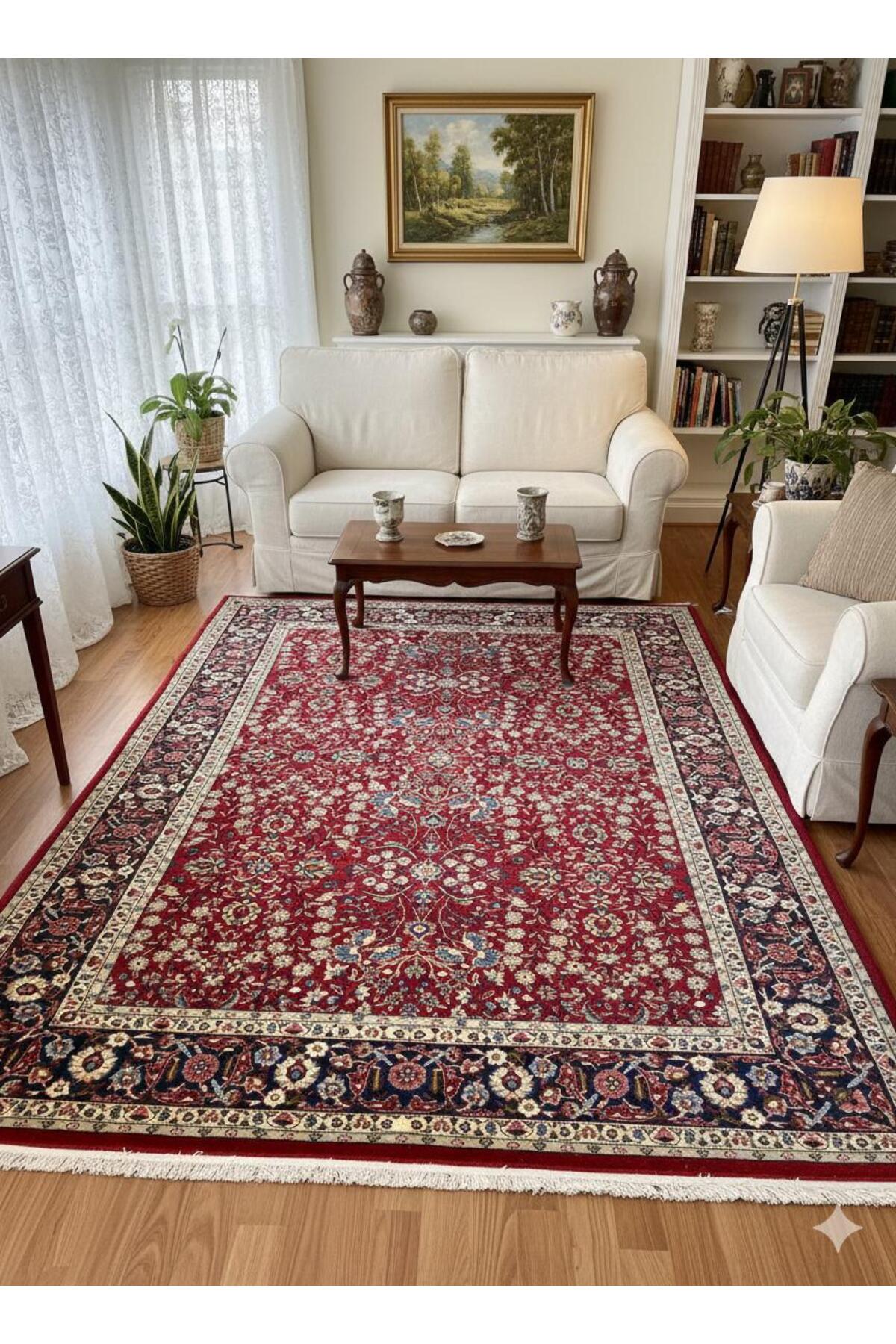 RD RAMAZAN DAG Hand Rug Art Hand-Woven Sumerbank Hereke Rug Signed Seven Mountains Flower Premium Quality Size 223x150 - MALLTURK
