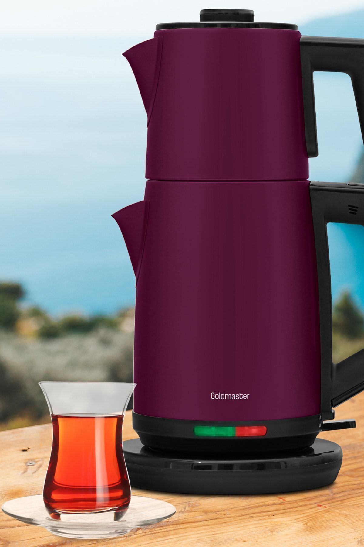 GoldMaster Acacia Matte Purple XL 2200 Watt Patented Drip-Free Design Stainless Steel Tea Maker and Water Kettle - MALLTURK