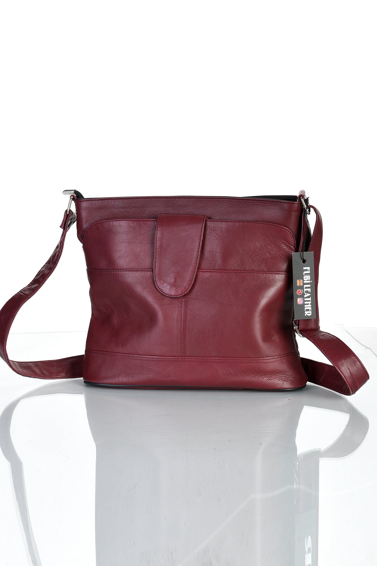 Fubileather Genuine Leather Crossbody Messenger Bag