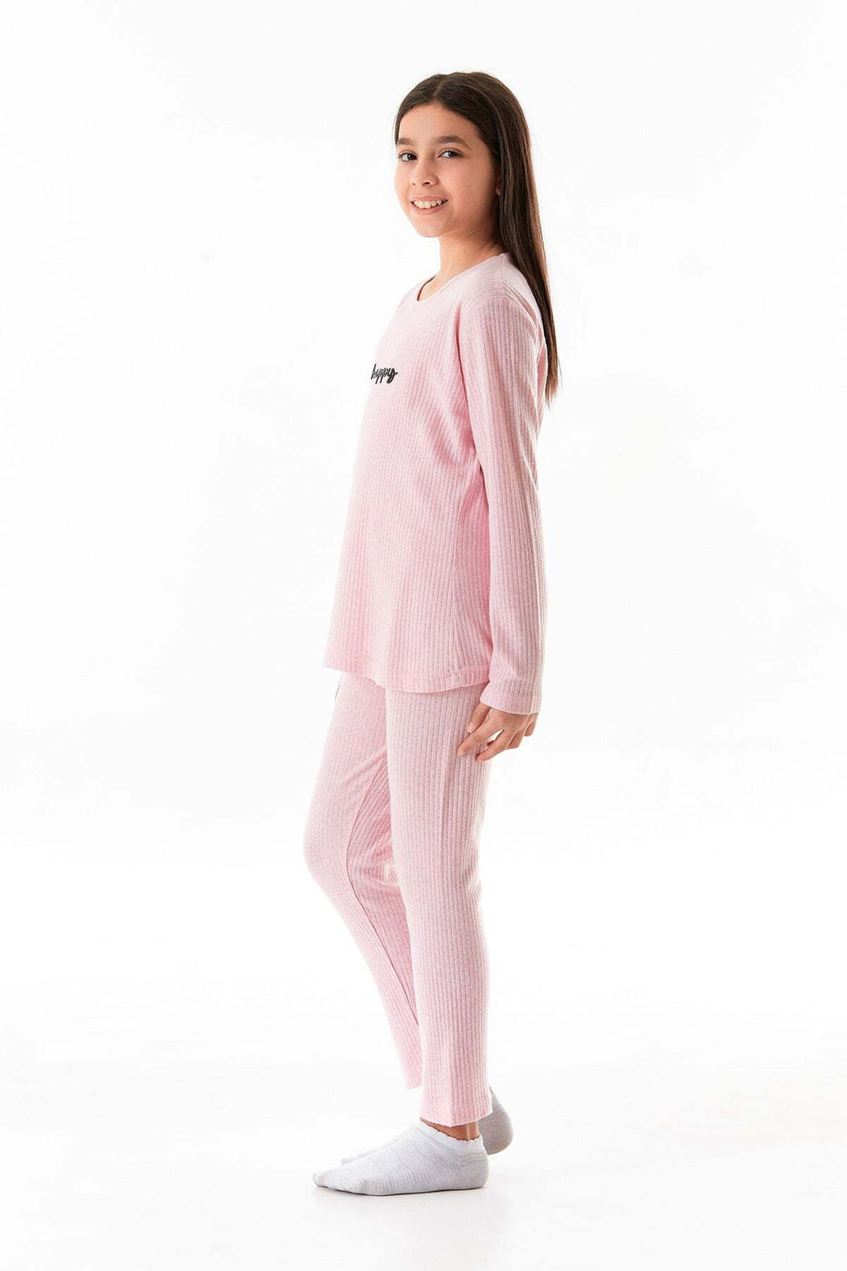 Set de pijamale pentru fete cu imprimeul „Be Happy”