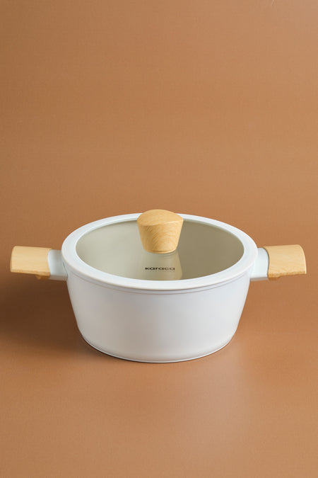 Karaca x Refika Swiss Crystal Almond 0 Yag Ile Nonstick Induction Compatible Pot - MALLTURK