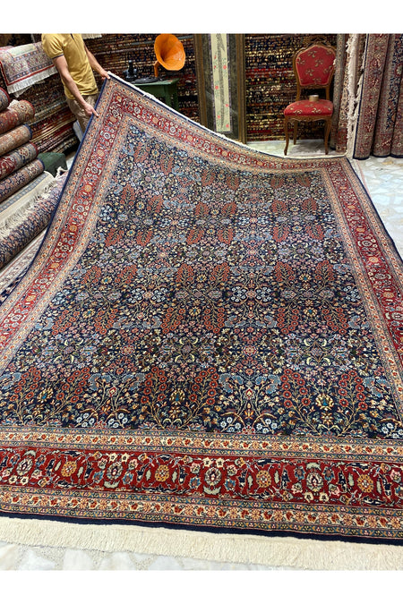RD RAMAZAN DAG Hand Rug Art Hand-Woven Sumerbank Hereke Rug Seven Mountains Flower Design 3.66x2.50 - MALLTURK