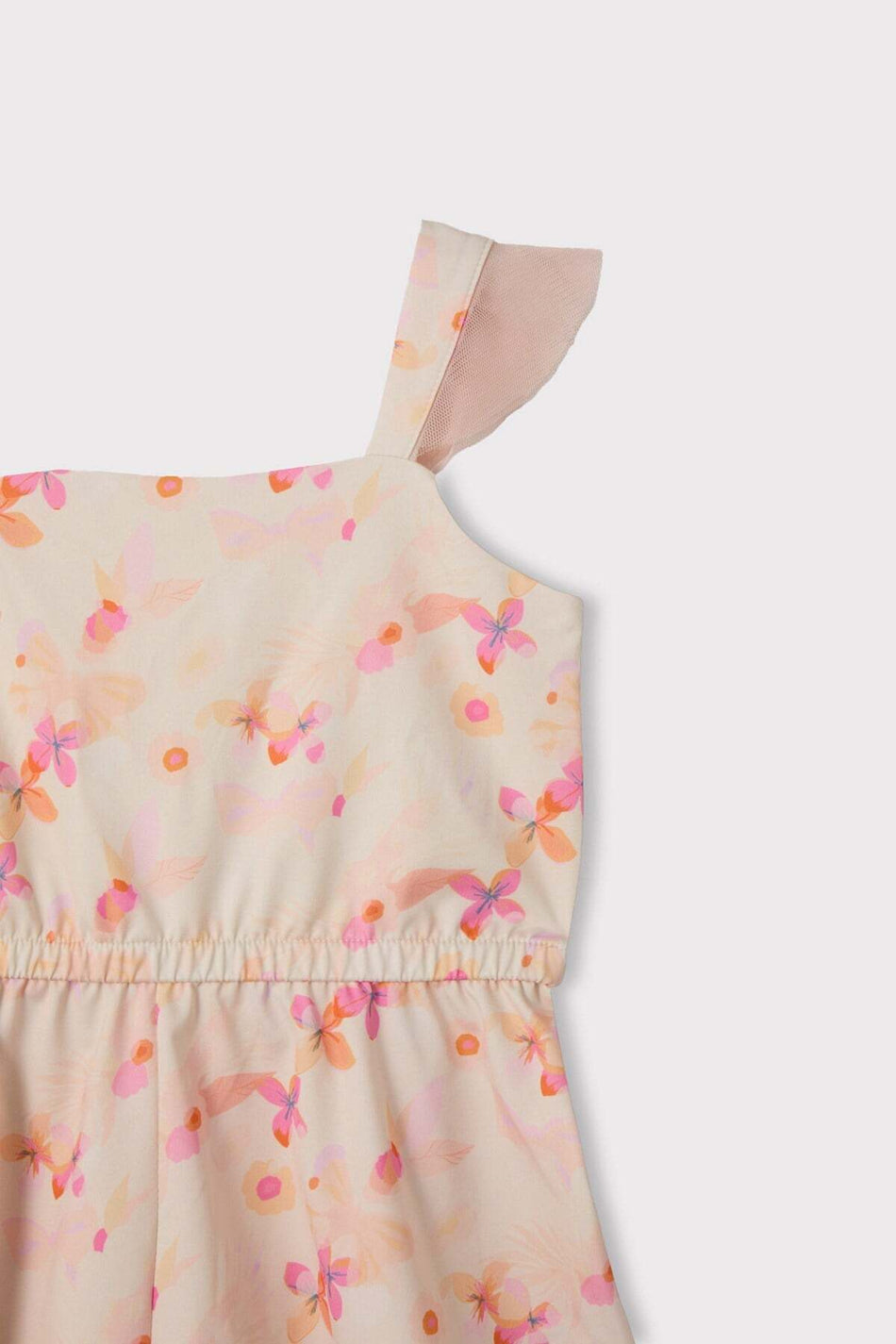 Hasema Strappy Beige Patterned 3-Piece Girls' Jumpsuit Swimsuit Set 7004