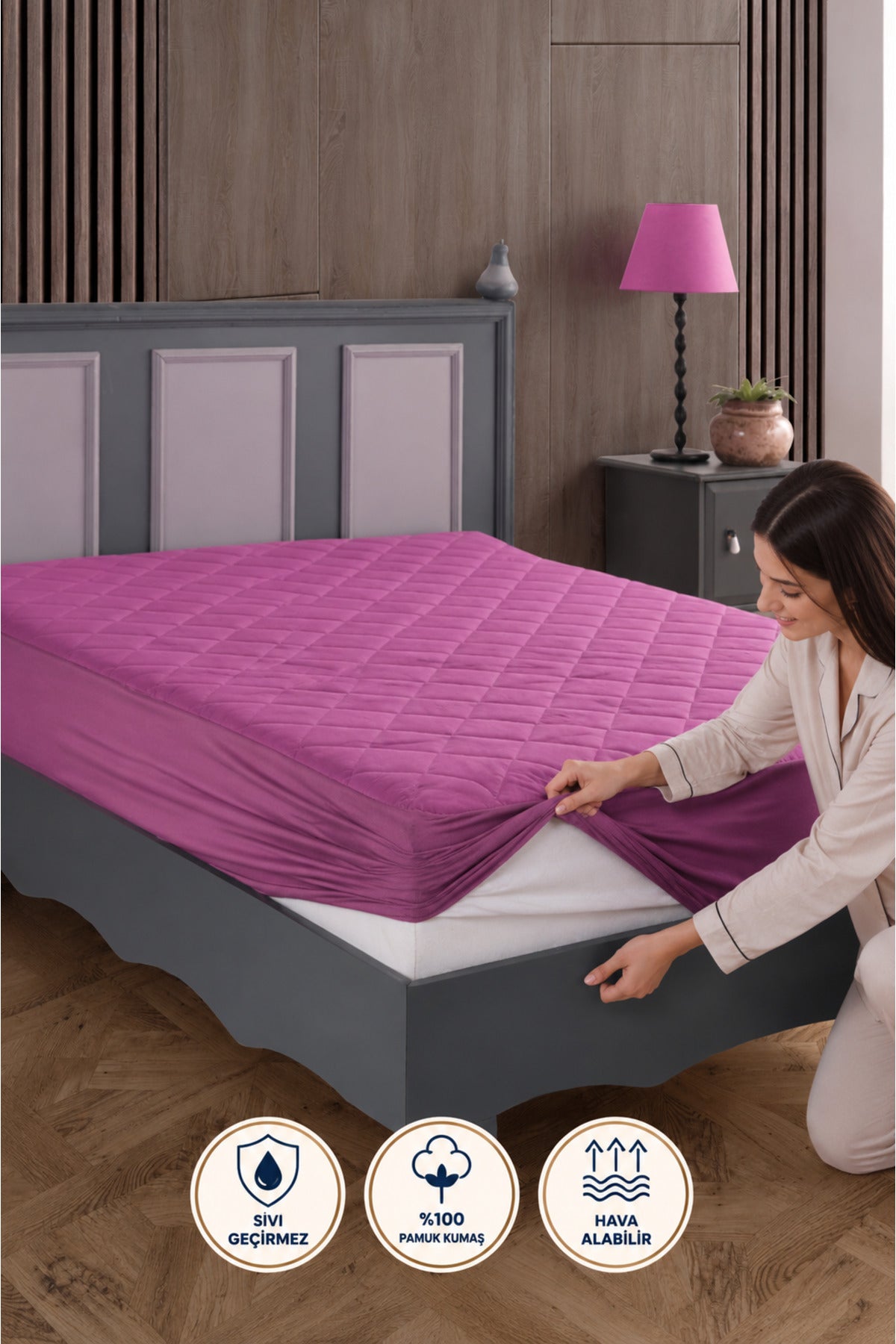 sevilya Waterproof Cotton Quilted Mattress Protector - MALLTURK