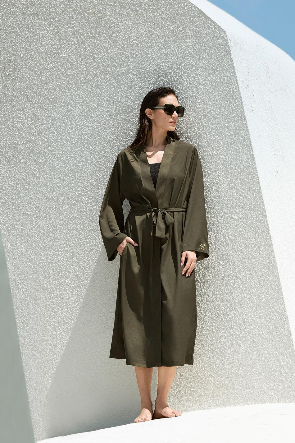 Hasema Signature Detail Khaki Kimono 5071 - MALLTURK