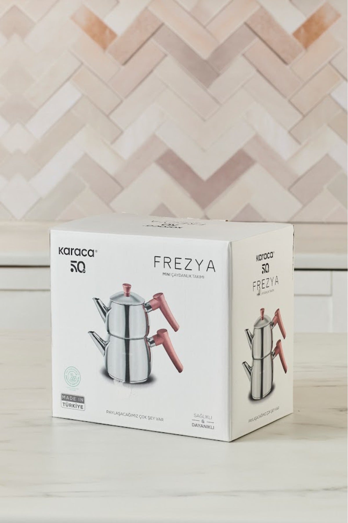 Karaca Frezya induction Base Mini Teapot Set Rose - MALLTURK