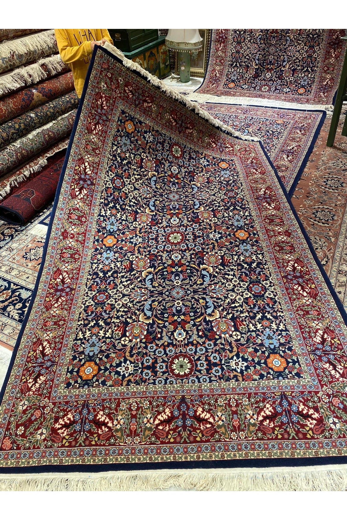 RD RAMAZAN DAG Hand Rug Art Hand-Woven Hereke 100. Anniversary Series Lalezar Design Size. 246x154 - MALLTURK