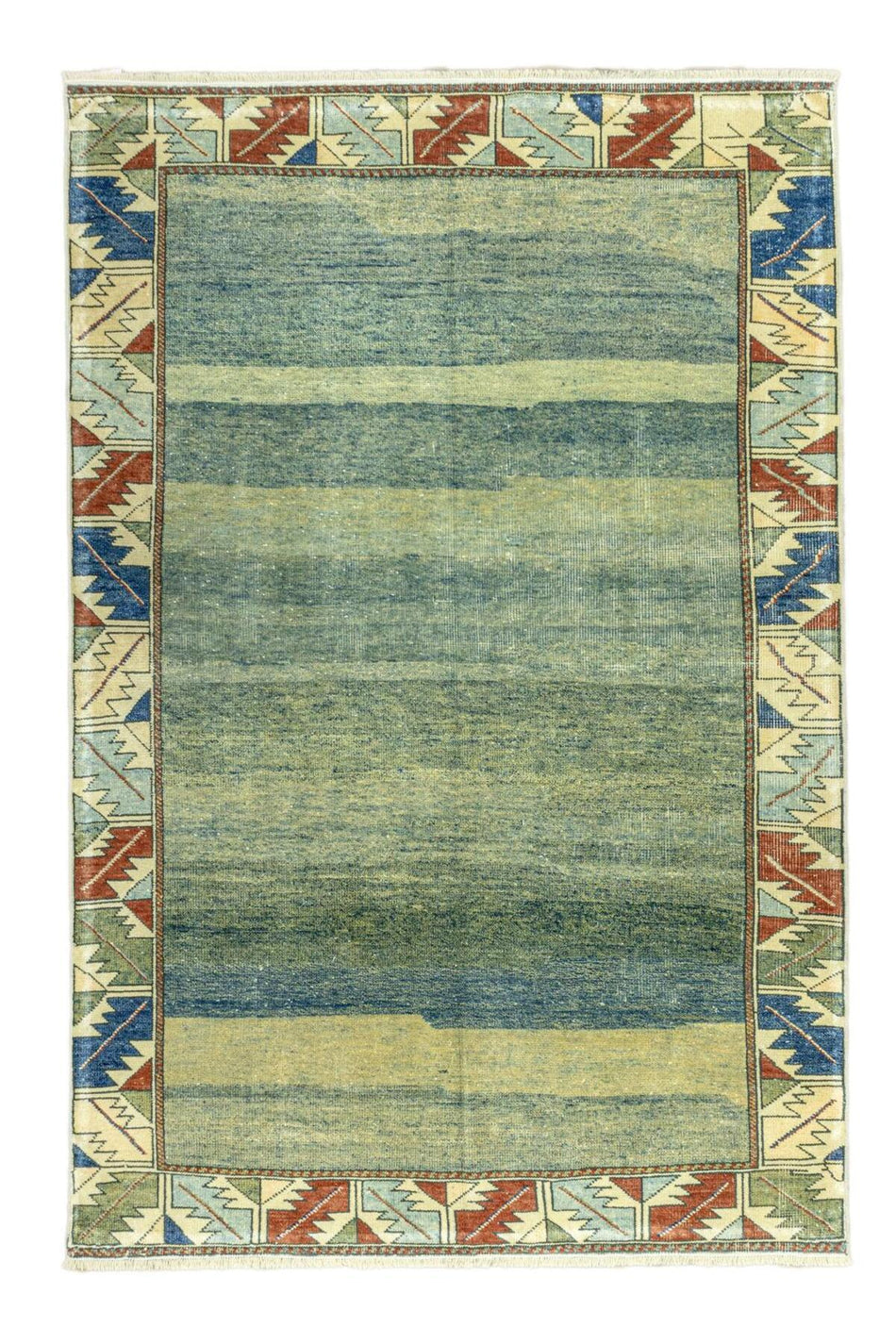 Soho Antiq Allium Handwoven Green Azerbaijani Rug 124x187 cm - MALLTURK