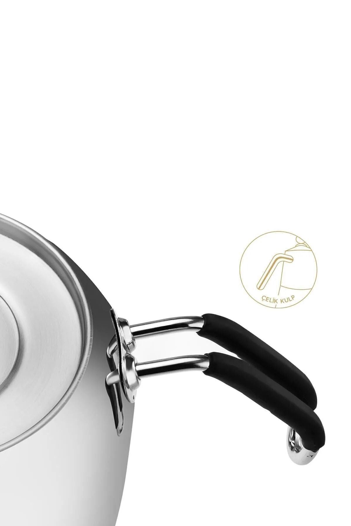 Nehir Modern Midi Medium Size 1-2 Liter Stainless Steel Teapot Set - MALLTURK