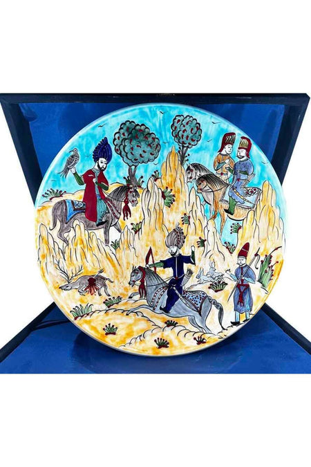 Cini Evi Osmanli Askeri Minyatur Iznik Tile Plate - MALLTURK
