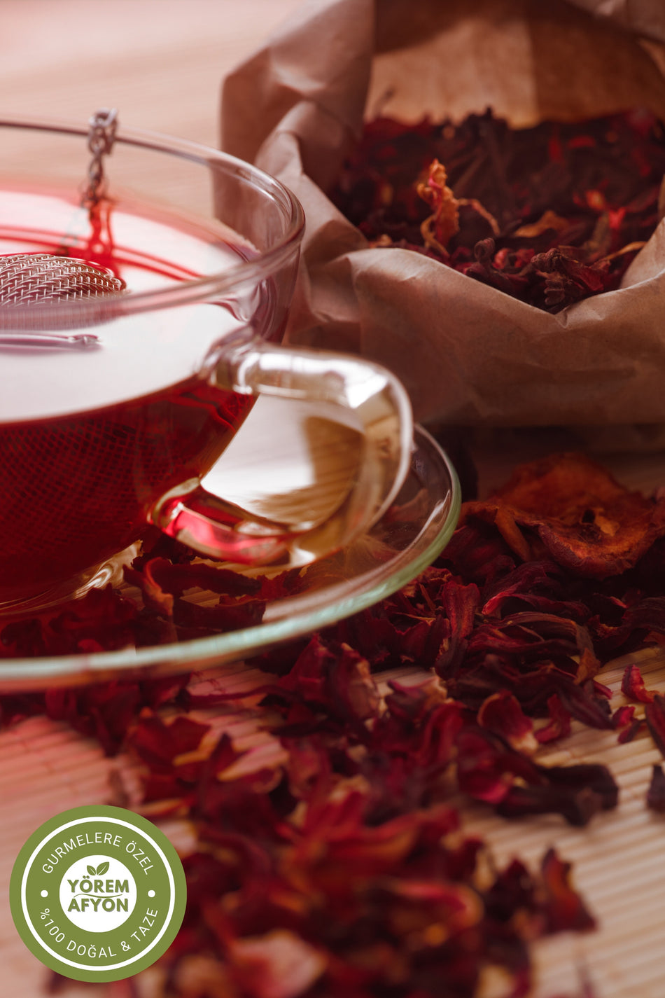 Gulcehre Yorem Afyon Soft Aromatic Healing Powerhouse Hibiscus, Marshmallow Flower, Pomegranate Rose {hibiscus Sabdariffa} | 75gr - MALLTURK