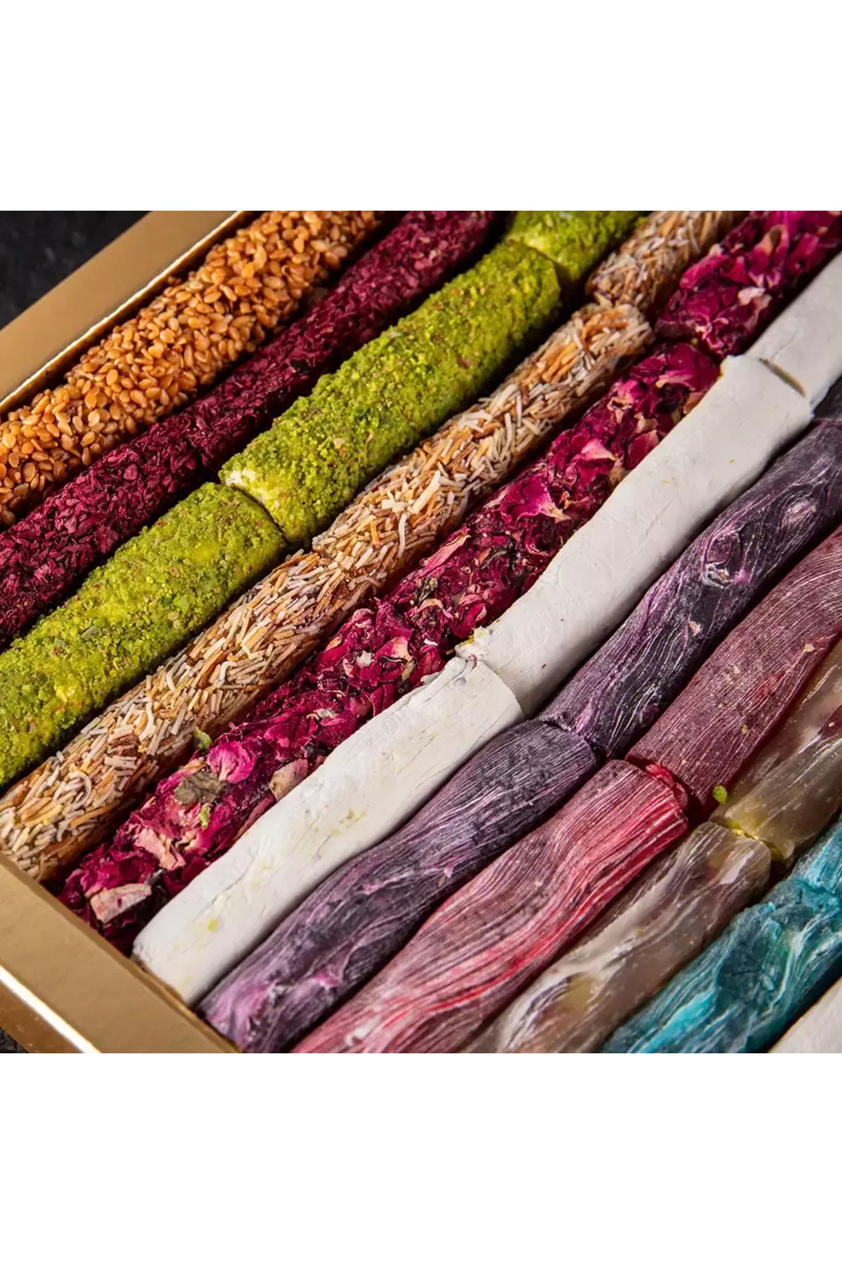Pirsefa Pistachio Assorted cesnili fitil Turkish Delight 800 g kutu - MALLTURK