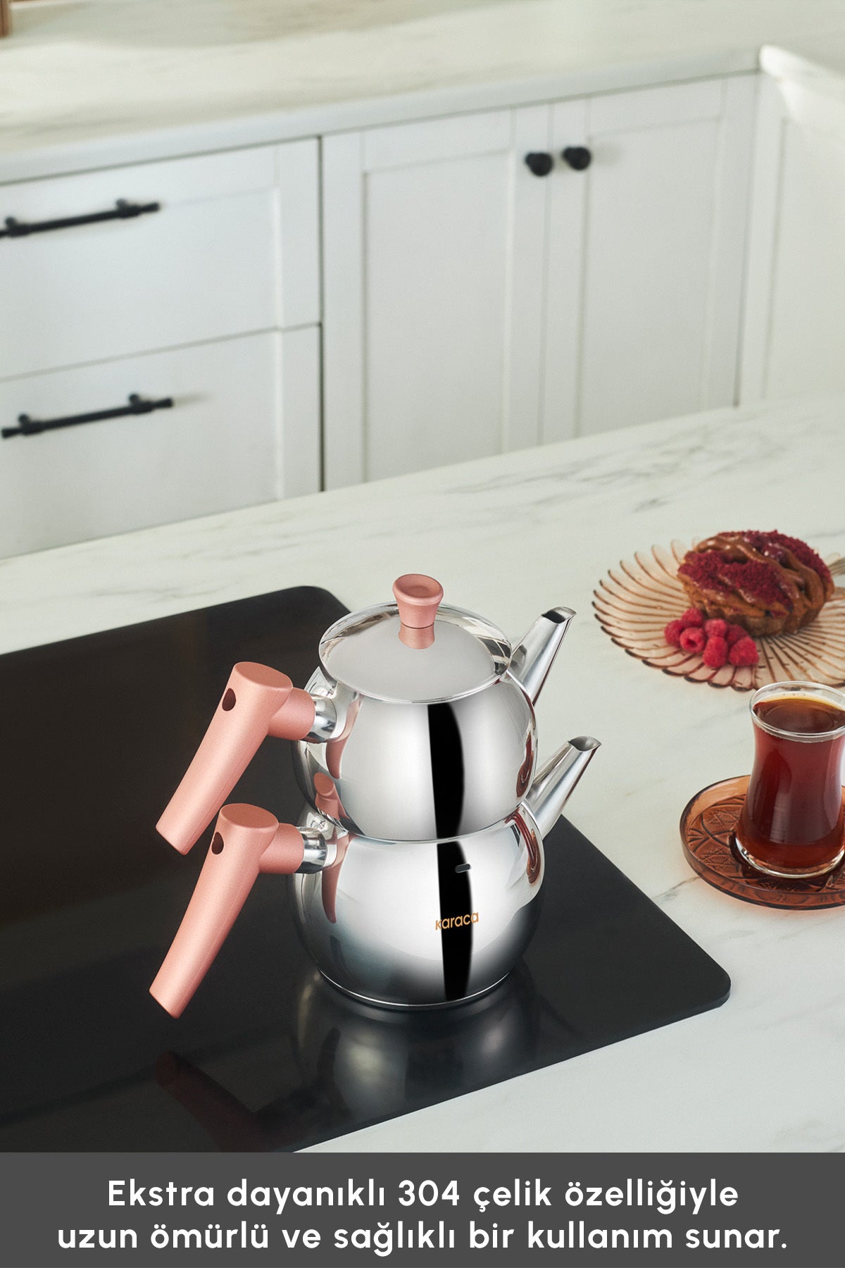 Karaca Frezya induction Base Mini Teapot Set Rose - MALLTURK
