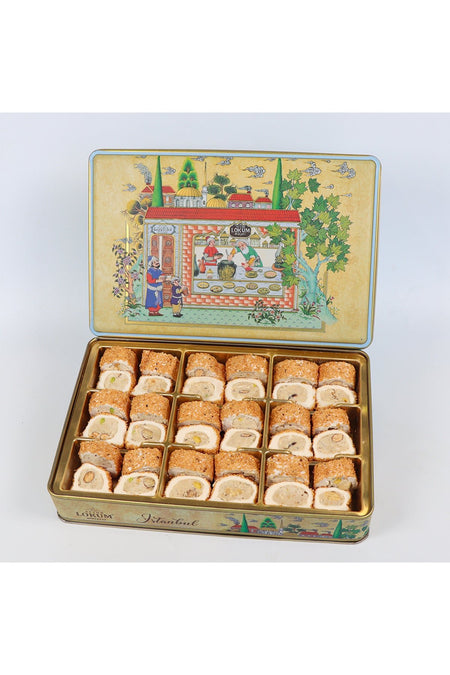 Lokum Atolyesi hurrem Sultan Style susamli tahinli Pistachio Hazelnut Almond dolma Turkish Delight 600g - MALLTURK