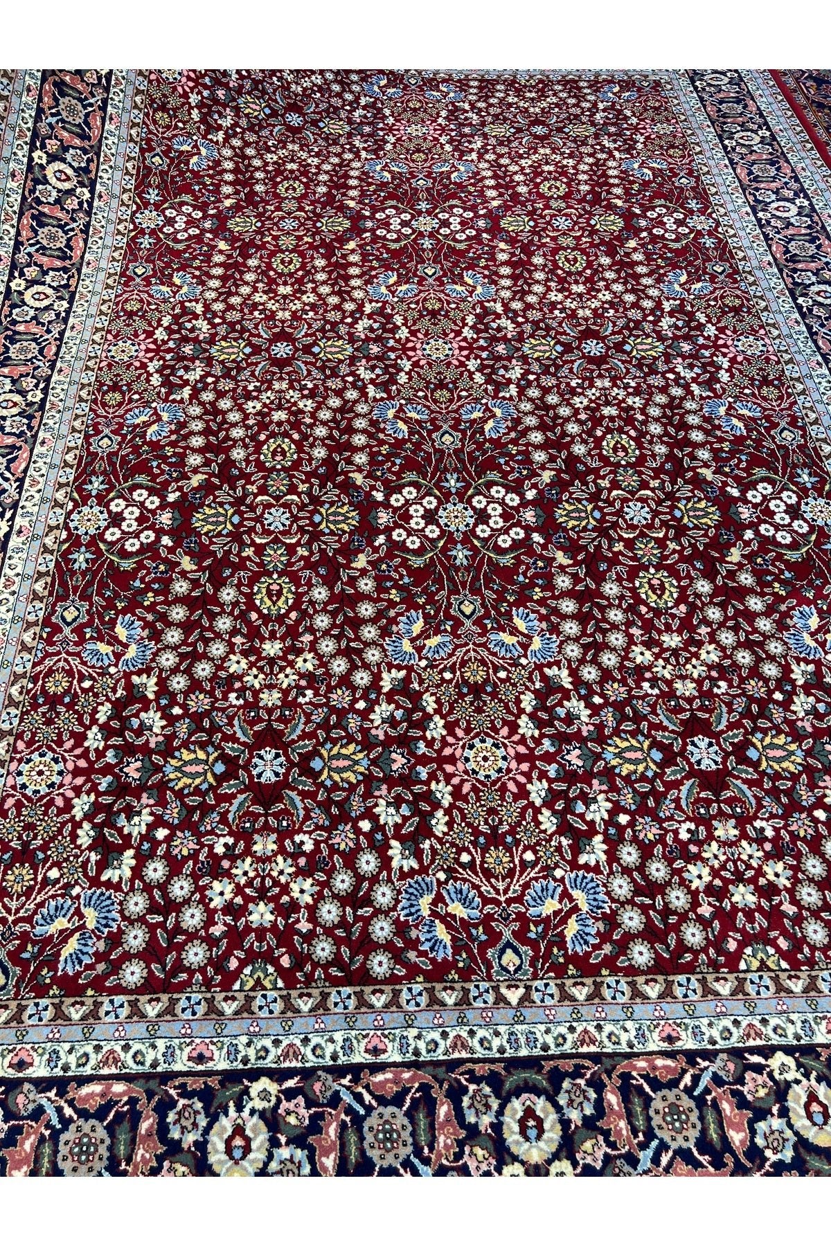 RD RAMAZAN DAG Hand Rug Art Hand-Woven Sumerbank Hereke Rug Signed Seven Mountains Flower Premium Quality Size 303x203 - MALLTURK