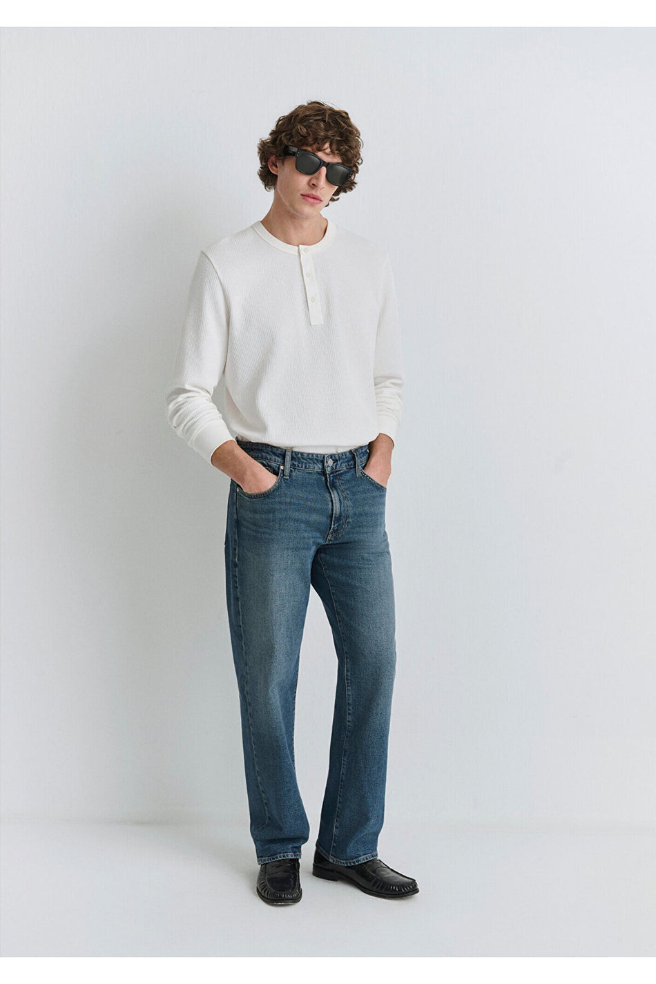 Marlon Classic Denim Foggy Jeans in Mavi 0019166-87850 - MALLTURK