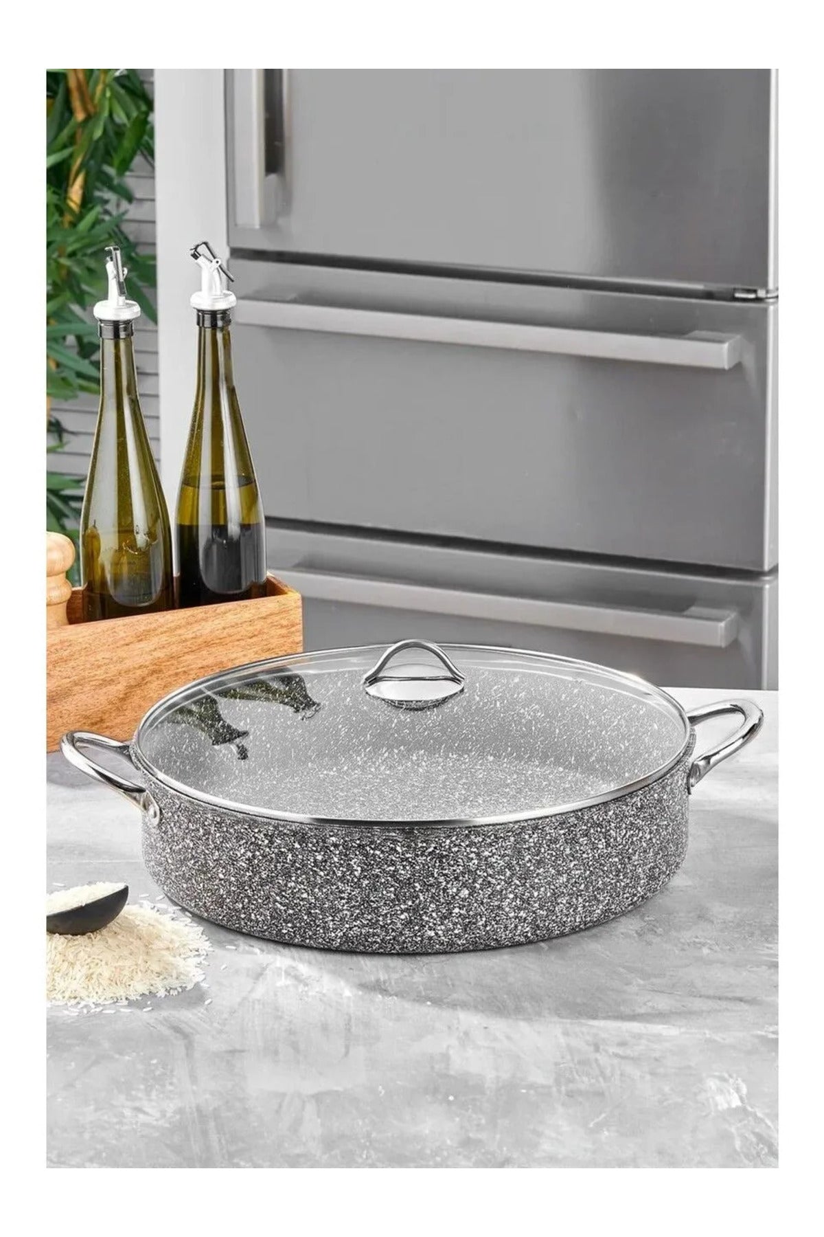 Tac Ultra Granite Kulplu Shallow Pot - MALLTURK