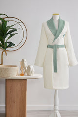 Ozdilek Palma Embroidered Shawl Collar Bathrobe - MALLTURK