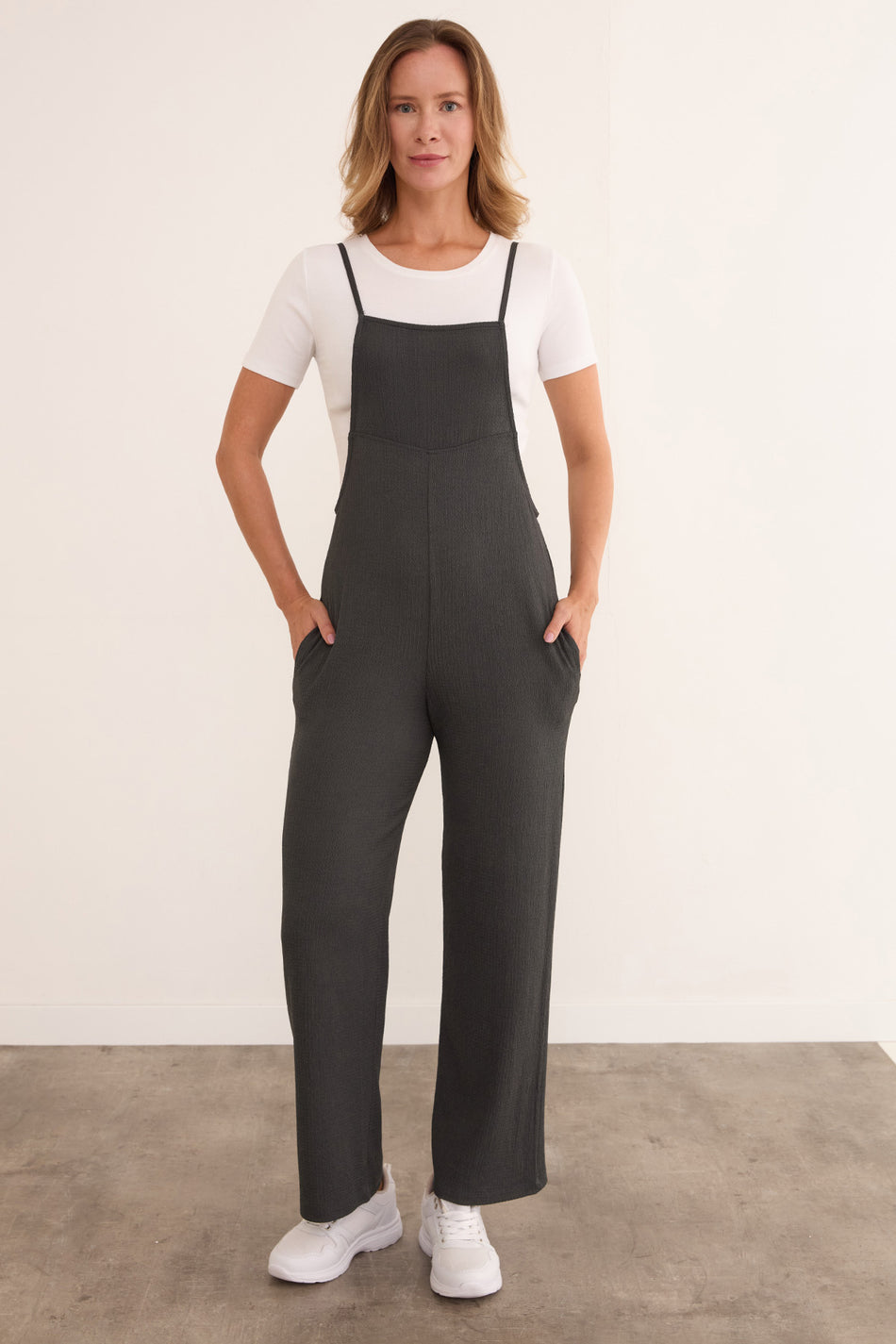Crepe Fabric Rope Strap Jumpsuit