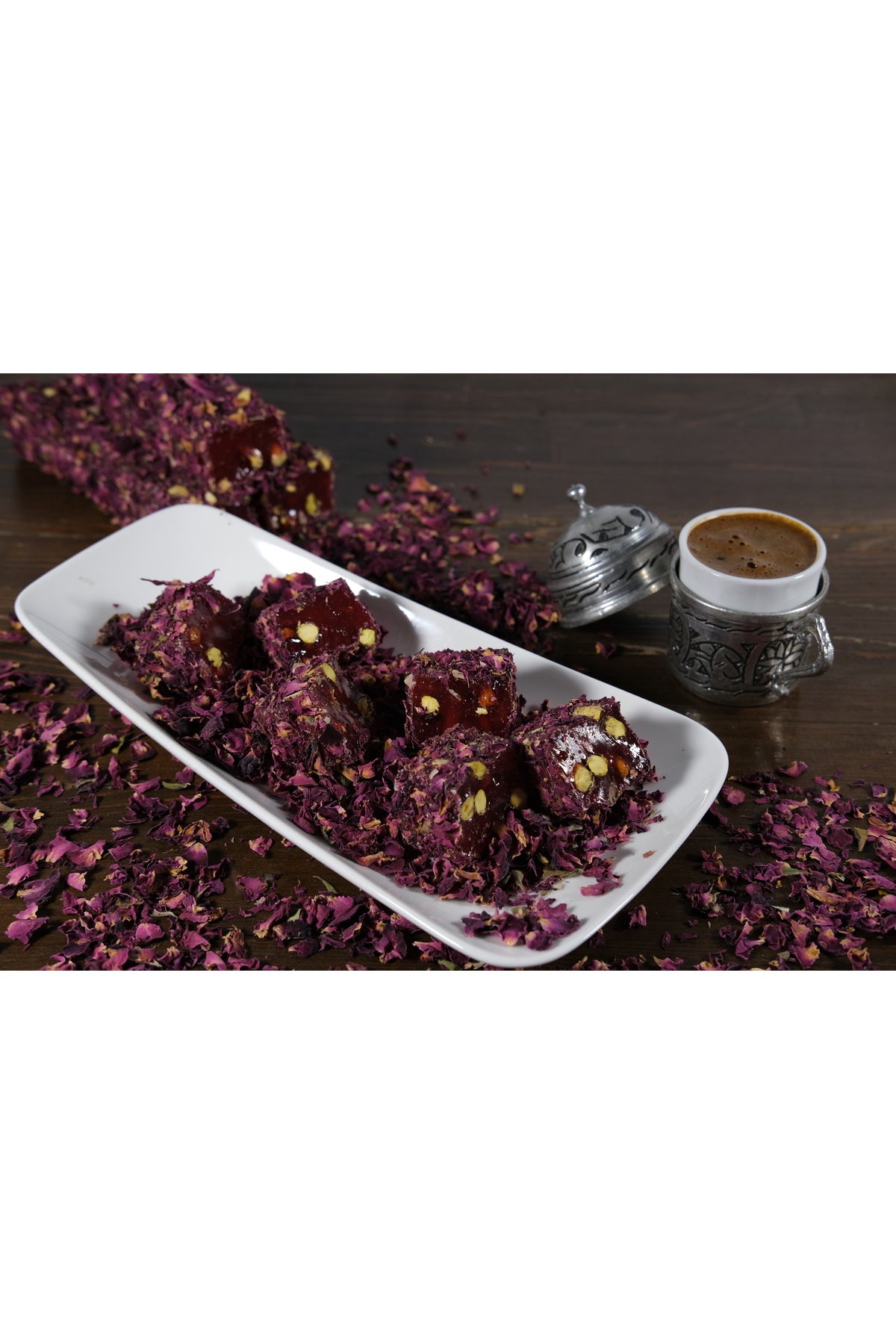 ALTINYAYLA Turkish Delight Pomegranate Flavored Pistachio Rose Petal Turkish Delight 1kg - MALLTURK