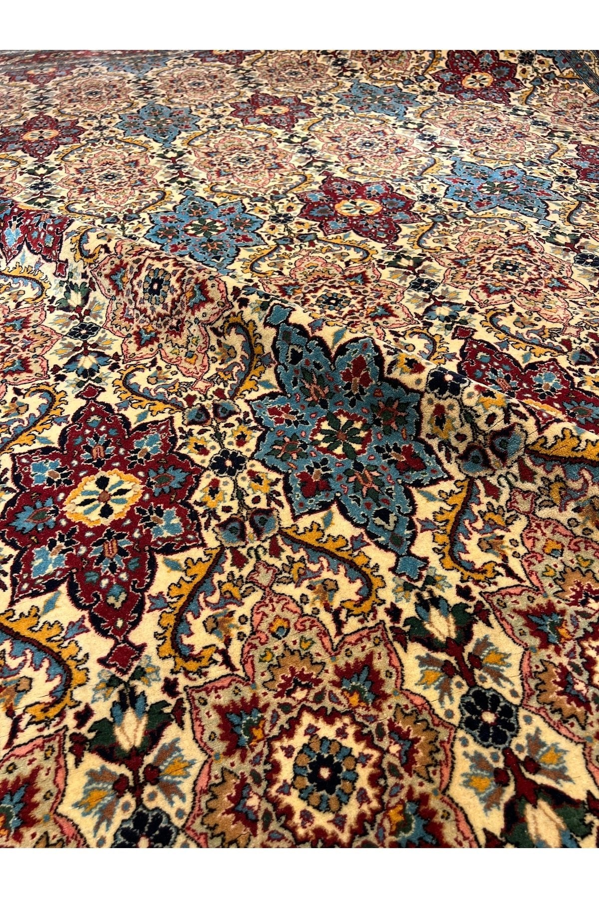 RD RAMAZAN DAG Hand Rug Art Hand-Woven Hereke Rug Star Pattern Design Sumerbank Weave Size 330x240 - MALLTURK