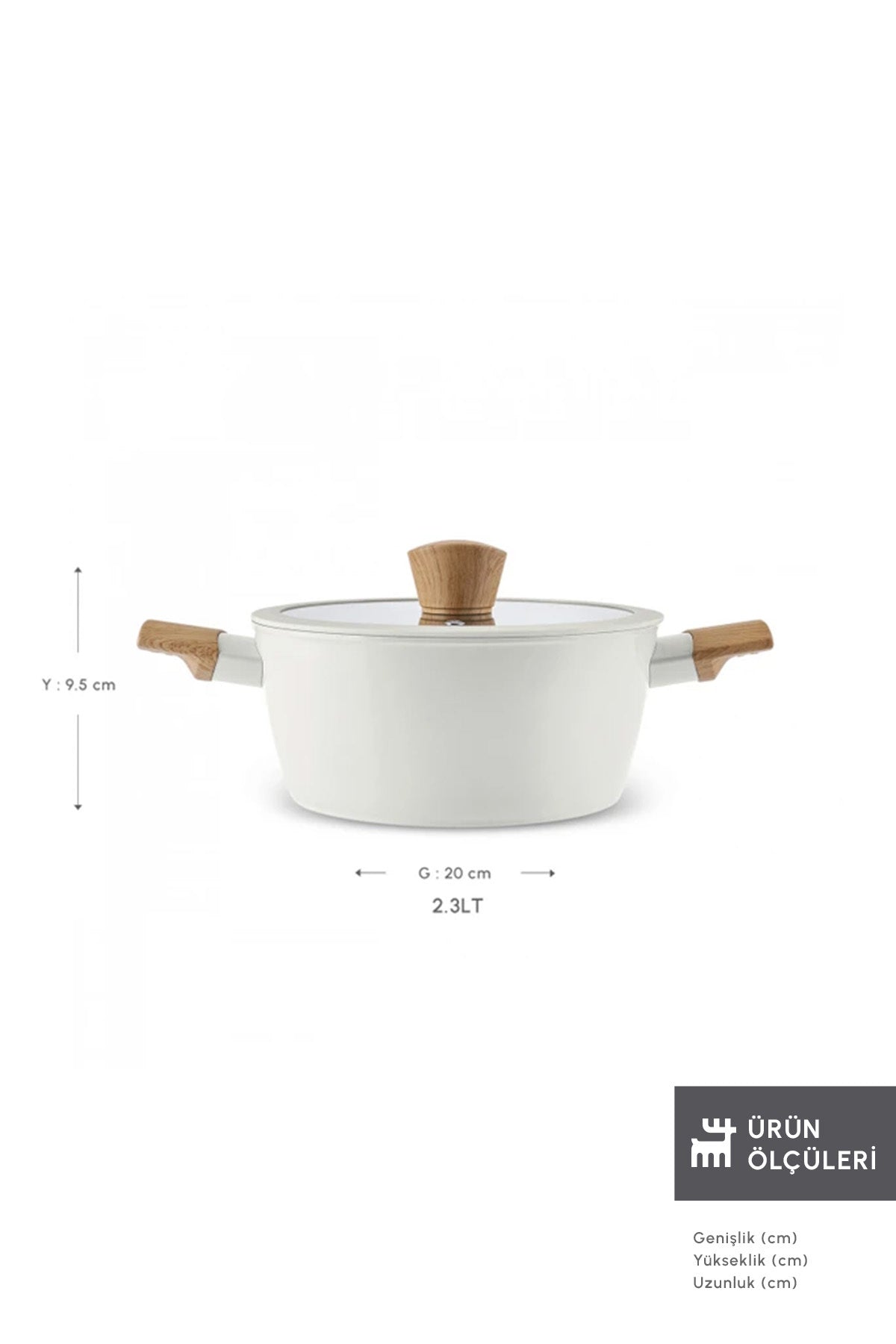 Karaca x Refika Swiss Crystal Creamy Wood 0 Yag Ile Nonstick Pot - MALLTURK