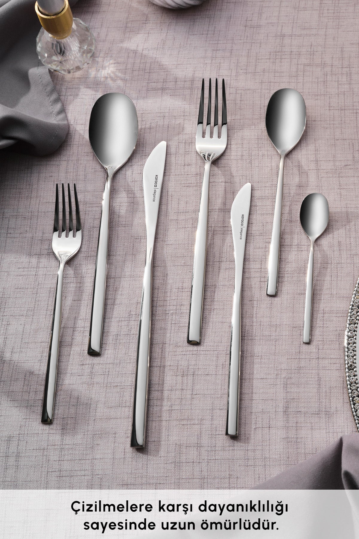 Karaca new liza 84 Piece 12 Place Setting Flatware Set - MALLTURK