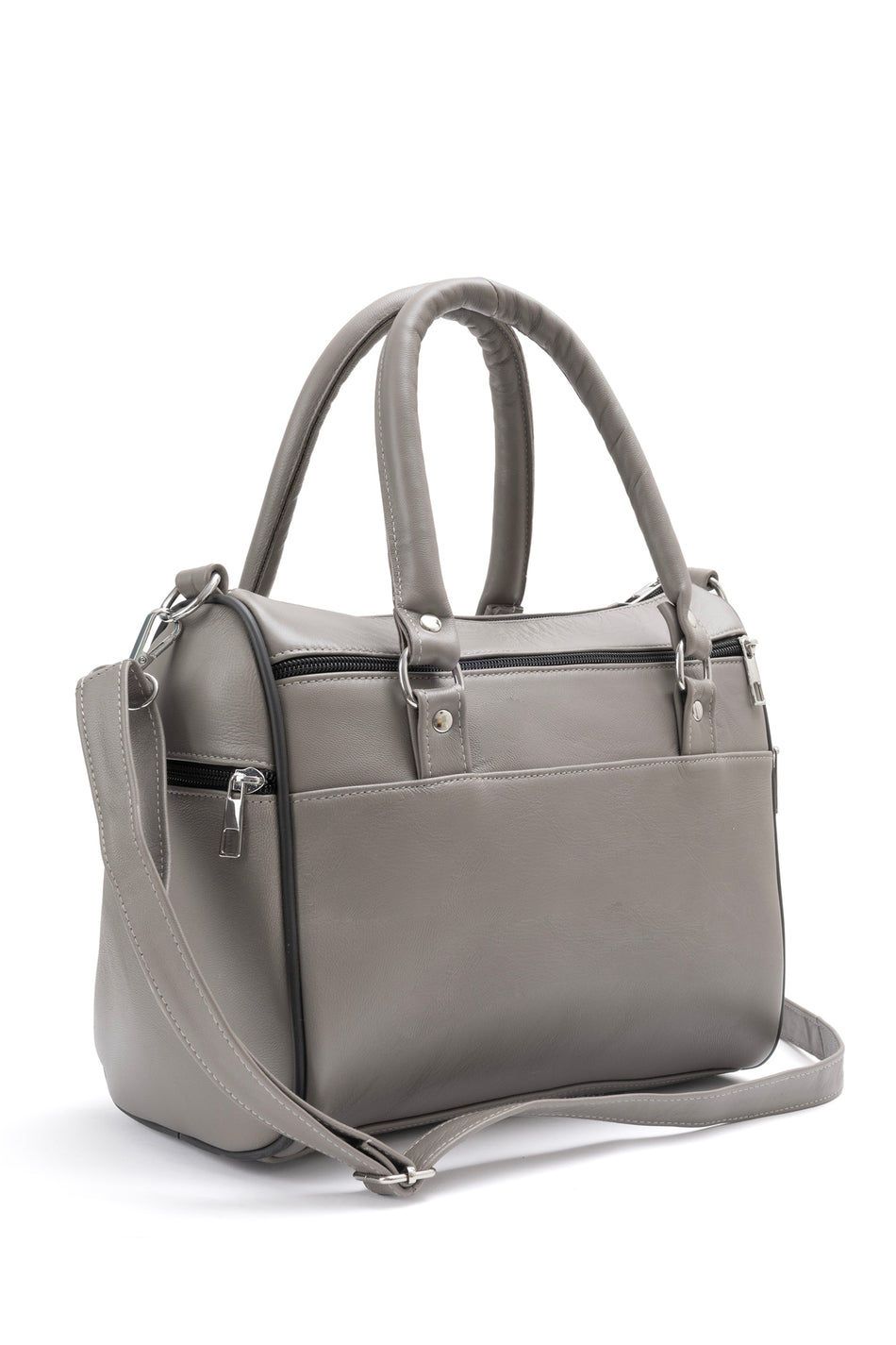 Fubileather Genuine Leather Shoulder Strap Mom Bag Ecru